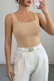 Oatmeal Wide Strap Tank Top