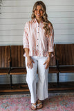 Ruffle Hem Bracelet Sleeve Shirt