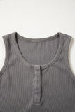 Grey Distressed Ribbed Mineral Wash Tank Top