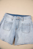 Light Wash High Rise Denim Shorts