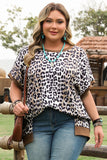 Leopard Short Sleeve Plus Size Top