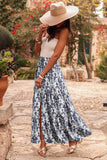 Bohemian Print Maxi Skirt with Split