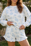 Floral PrintRuffle Hem matching set