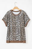 Leopard Short Sleeve Plus Size Top