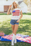 White Flag Short Sleeve Sweater