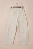 Khaki Stripe Barrel Jeans