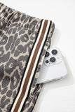 Leopard Drawstring Denim Shorts