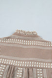 Pony Embroidered Puff Sleeve Blouse -Brown