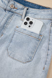 Light Wash High Rise Denim Shorts