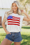 White Flag Short Sleeve Sweater