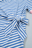 Sky Blue Stripe Tie T Shirt Mini Dress