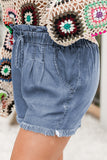 Raw Hem High Waist Plus Size Denim Shorts