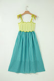 Patchwork Knot Strap Midi Dress