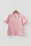 Pink Floral Puff Sleeve Blouse