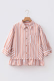 Ruffle Hem Bracelet Sleeve Shirt
