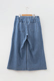 Stripe Plus Size Wide Leg Denim Pants