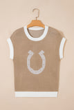 Horse Shoe Short Sleeve Sweater