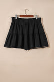 Black Plus Size Ruffled Shorts