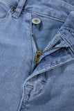 High Rise Asymmetric Ripped Jeans