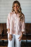 Ruffle Hem Bracelet Sleeve Shirt