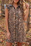 Leopard Print Lace Trim Mini Dress