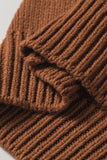 Chestnut Western Horseshoe Pattern Short Sleeve Knit Sweater
