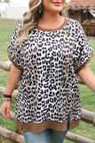 Leopard Short Sleeve Plus Size Top