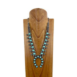 Silver with turquoise squash blossom Necklace