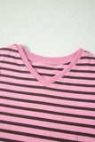 Rose Stripe Puff Sleeve Top