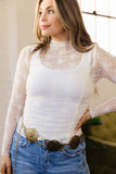 Jet Stream floral Mesh Long Sleeve Top