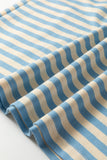 Blue Stripe Crew Neck Drop Shoulder Tee