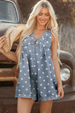 Polka Dot Loose Denim Romper