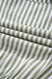 Green Stripe Ruffled Short Sleeve  Dress