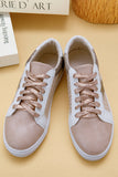 Gold Glitter Star Leather Lace-up Sneakers