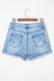 Distressed Acid Wash Denim Shorts