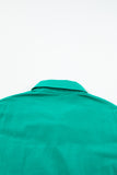 Green Ruffle Sleeve Button Up Short Dress