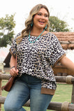 Leopard Short Sleeve Plus Size Top