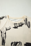 Retro Western Print T Shirt