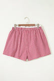 Red Plaid Print Plus Size Shorts