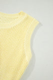 Yellow Cream Cropped  Sweater Tank