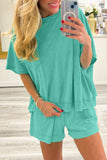 Raw Edge Oversized Top and Shorts Set