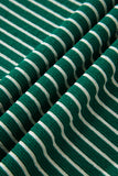 Green Stripe Contrast Print Color Block Detail Relaxed Tee