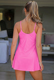Pink Tunic Tank Dress Athletic Shorts Two Piece Set