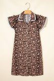 Leopard Print Lace Trim Mini Dress