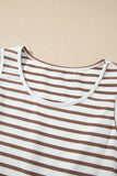 Chestnut Striped Sleeveless Long Dress