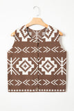 Southwestern Button Square Neck Sweater Vest