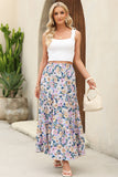 Bohemian Print Maxi Skirt with Split