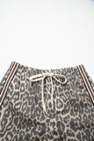 Leopard Drawstring Denim Shorts