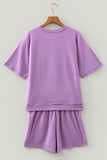 Raw Edge Oversized Top and Shorts Set