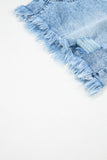 Distressed Acid Wash Denim Shorts